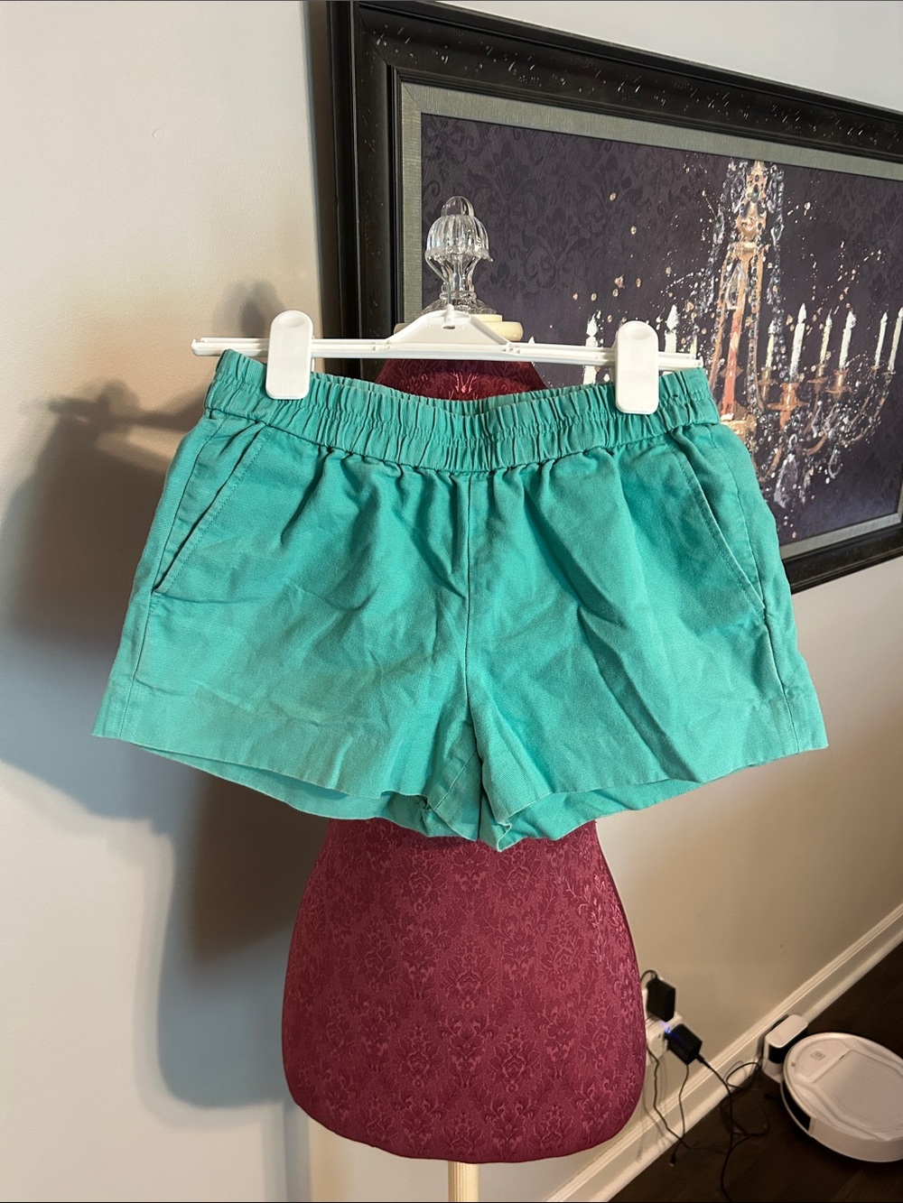 Women’s Teal Elastic-Waist Casual Shorts